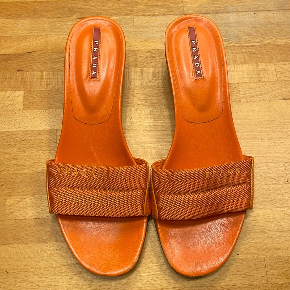 Orange Prada Sandals Pre-loved